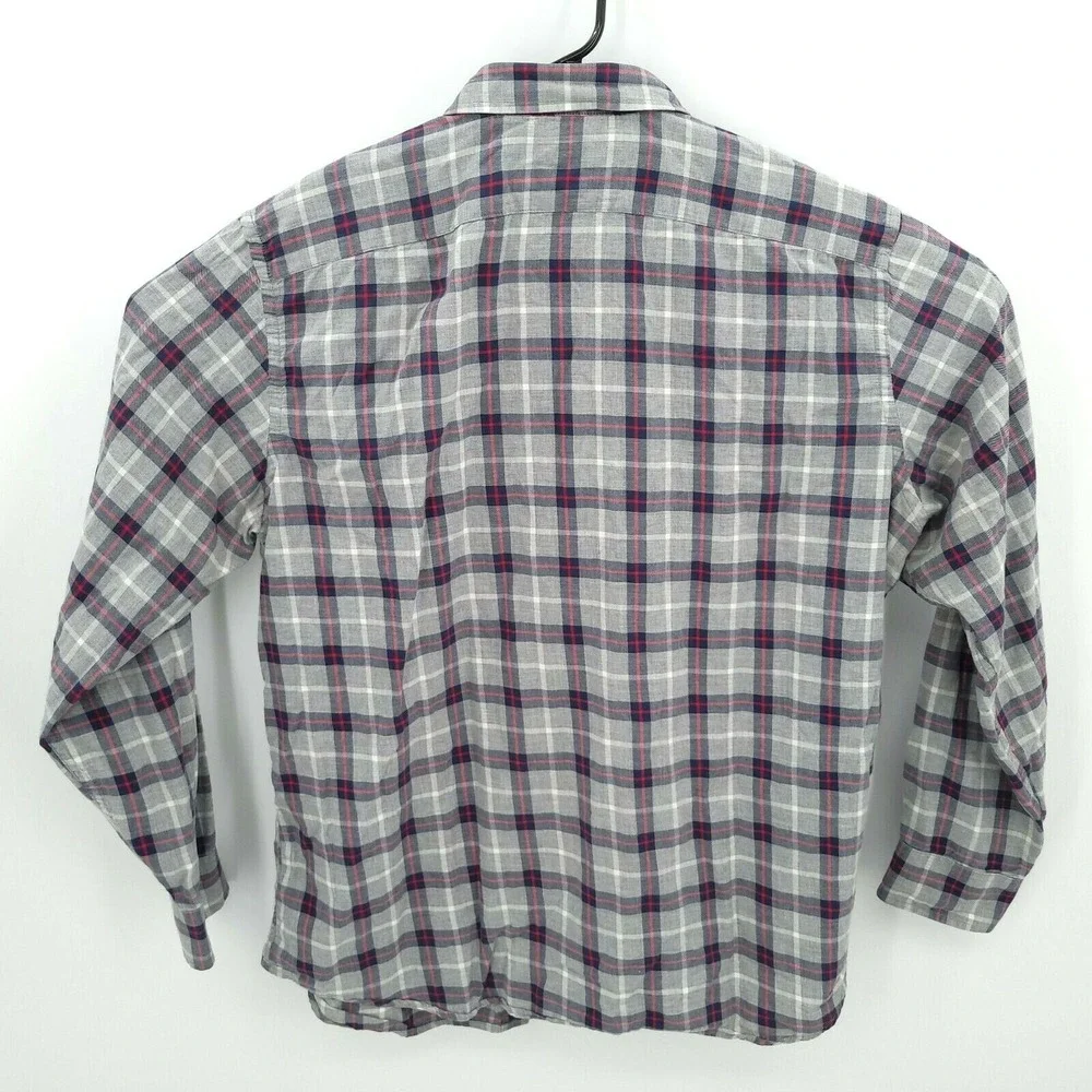 Banana Republic Shirt Mens XL Gray Plaid‎ Soft Wash Standard Fit Long Sleeve